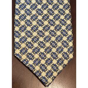 James Fisher London Gold Blue 100% Silk Men’s Neck Tie